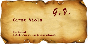 Girst Viola névjegykártya